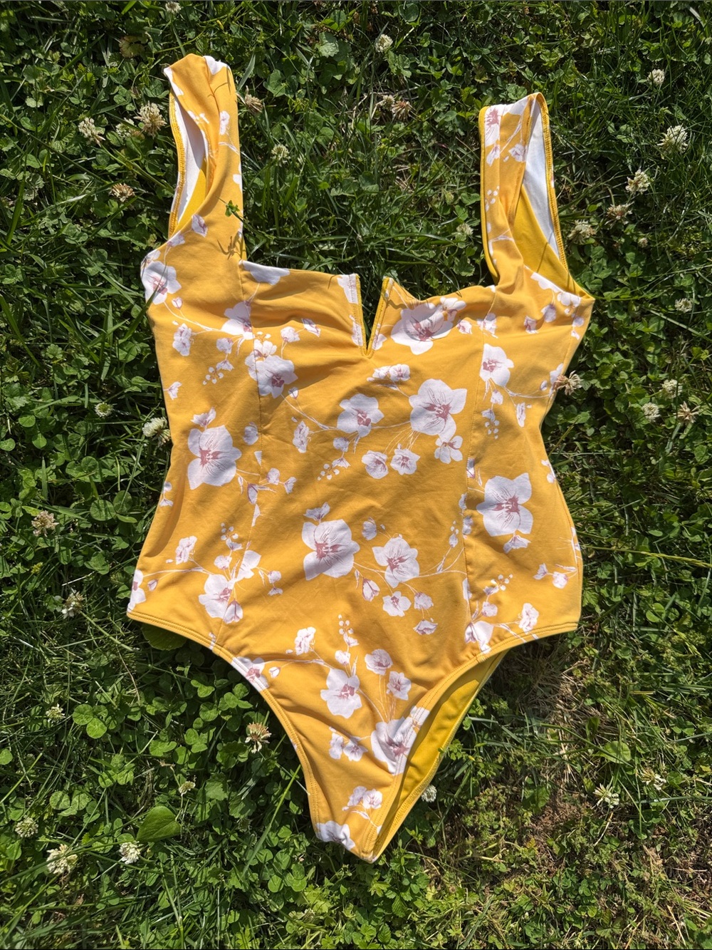 Yellow Floral One-Piece Swimsuit